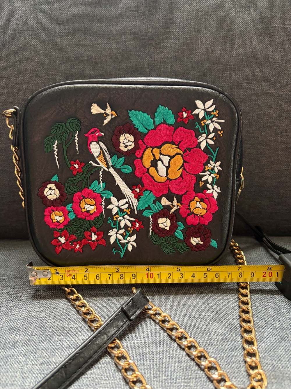 Flower Embroidery Shoulder Bag